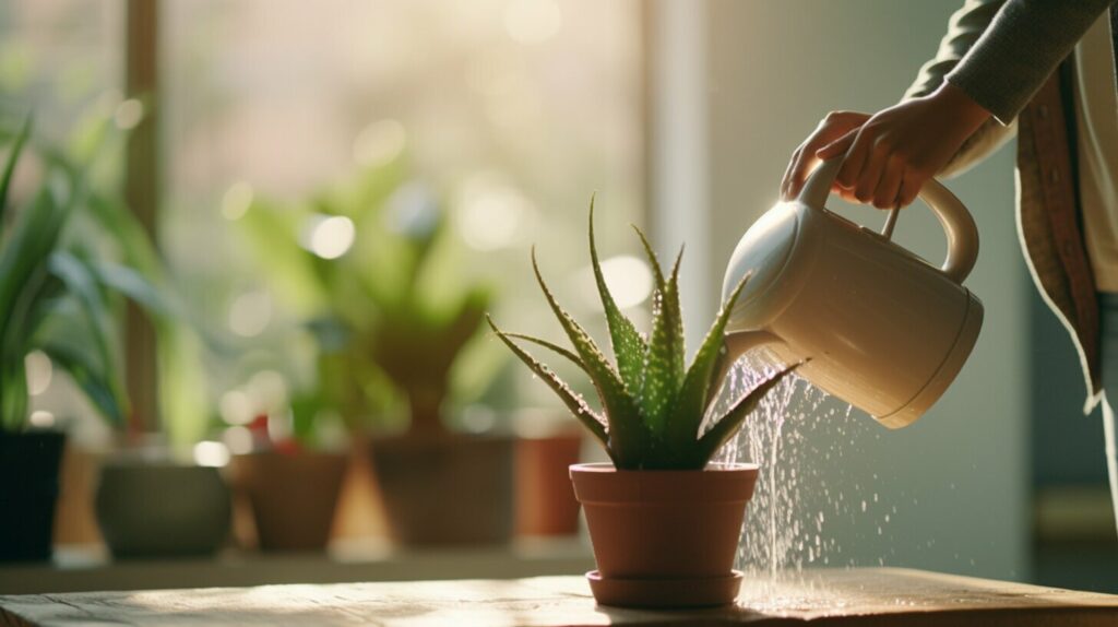 Caring for aloe vera plants - watering