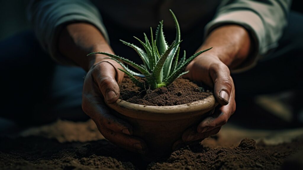 repotting aloe vera plant